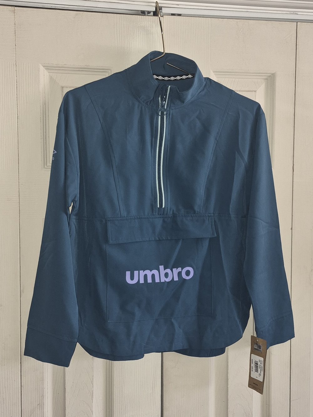 Umbro Kids' Teal Blue Pullover Rain Jacket